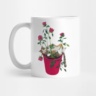 Cat among roses Mug